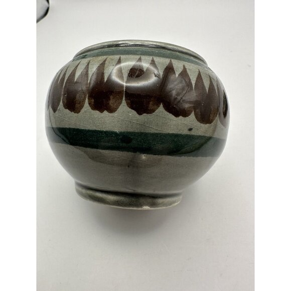 Vintage Mexican Tonala Pottery Round Lidded Trinket Dish Floral Hand Painted - Picture 4 of 9